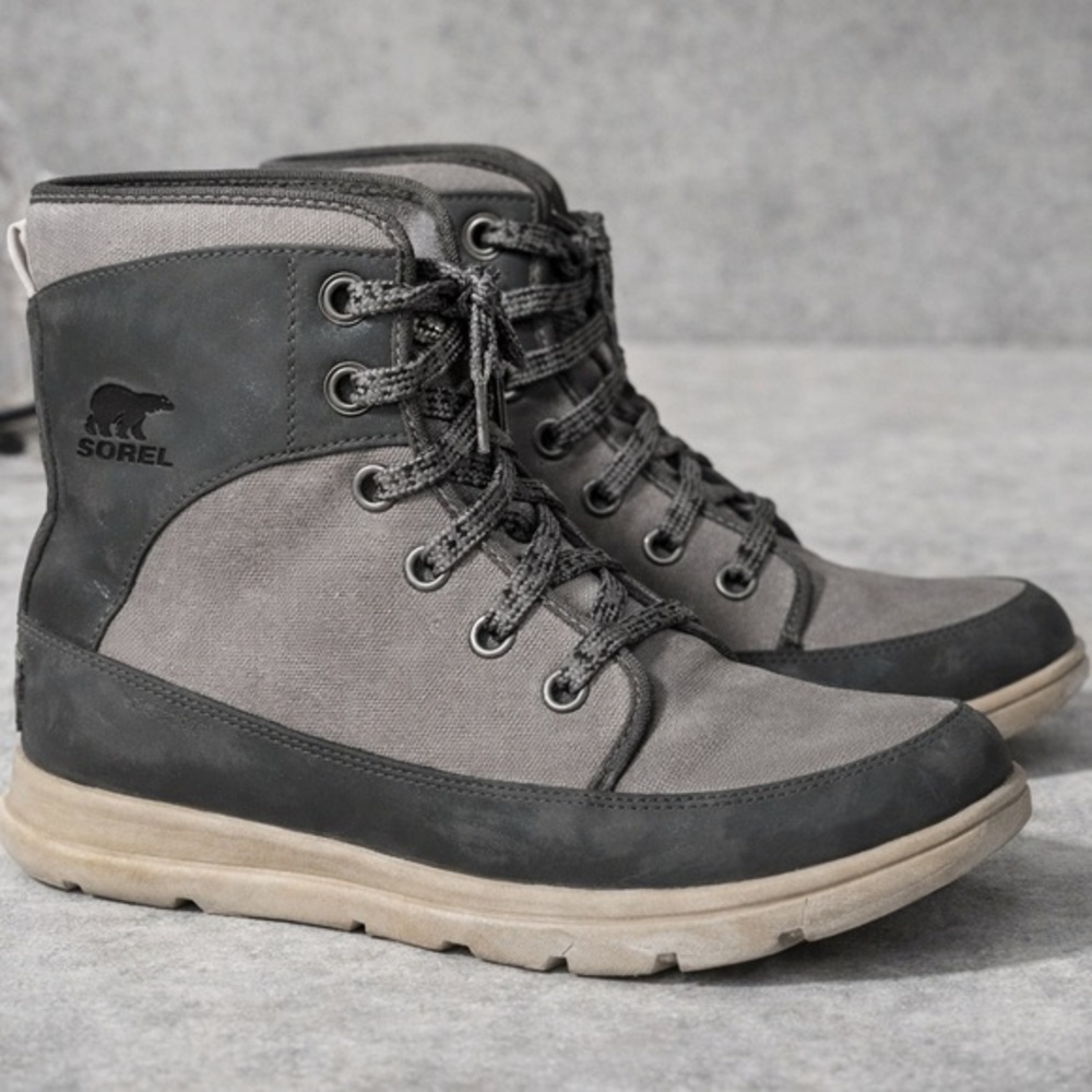 Sorel Waterproof Lace-Up Winter Boots Gray Size 9 Women's Outdoor Cold Weather